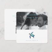 Carte Sea Turtle Beach Wedding Photo Enregistrer la date (Devant / Derrière)