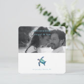Carte Sea Turtle Beach Wedding Photo Enregistrer la date (Debout devant)