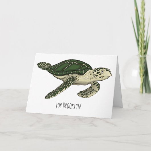 Carte Sea turtle cartoon (Devant)