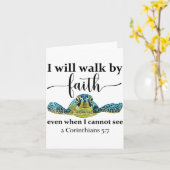 Carte Sea Turtle I Will Walk By Faith Not Sight When I C (Fleur jaune)