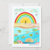 Carte Sea Turtle Rainbow Beach Pensez à vous (Devant)