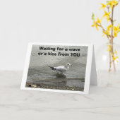 CARTE SEAGULL ATTEND VAGUE OU "UN KISS DE VOUS" (Fleur jaune)