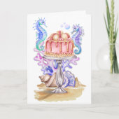 Carte Seahorse Cake Watercolor (Devant)