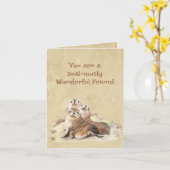 Carte Seal merveilleusement ami Seal Anniversaire (Fleur jaune)