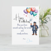 Carte Seaman's Birthday (Debout devant)