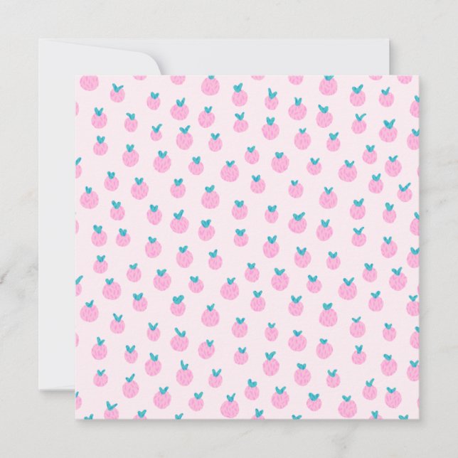 Carte Seamless Strawberry Pattern – Pastel Pink Cute  (Devant)