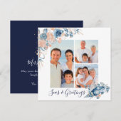 Carte Seas & salutations Noël Nautique Chic 3 Photo (Devant / Derrière)