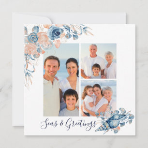 Carte Seas & salutations Noël Nautique Chic 3 Photo