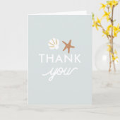Carte Seashell Beach Starfish Cute Merci Salutation (Fleur jaune)