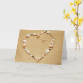 Carte Seashell Heart with Starfish (Fleur jaune)