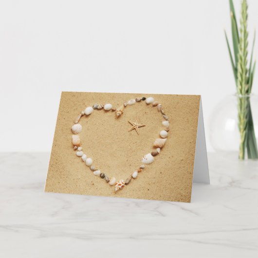 Carte Seashell Heart with Starfish (Devant)