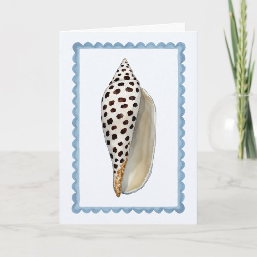 Carte Seashell Stamp Watercolor Beach Greeting Card (Devant)
