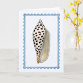 Carte Seashell Stamp Watercolor Beach Greeting Card (Fleur jaune)