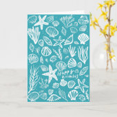 Carte Seashells Beach Shells Ocean Joyeux anniversaire (Fleur jaune)