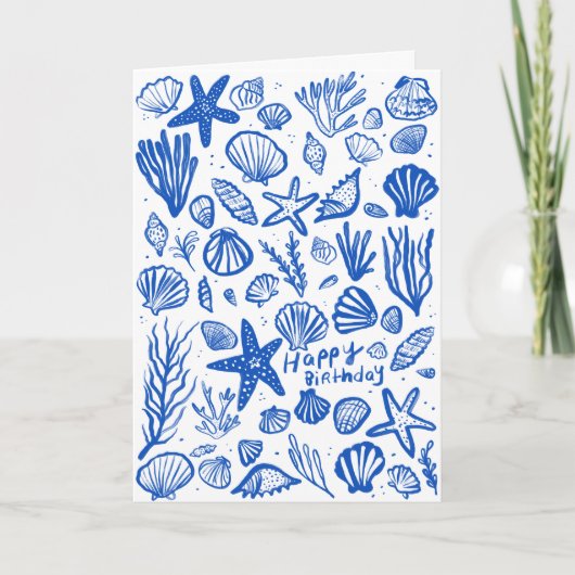 Carte Seashells Beach Shells Ocean Joyeux anniversaire (Devant)