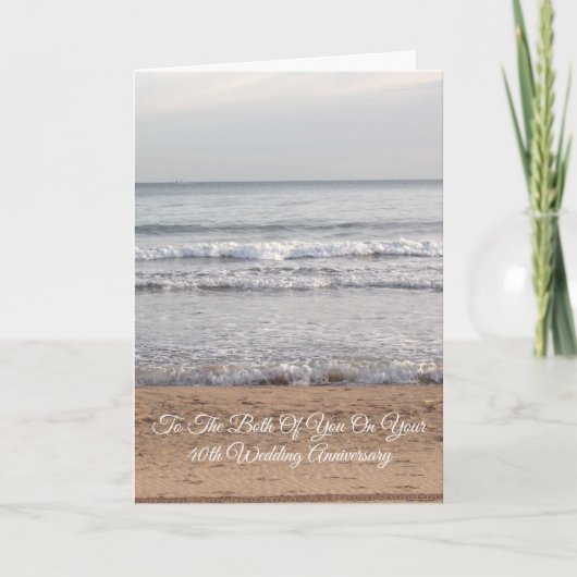 Carte Seashore 40e anniversaire de Mariage personnalisé (Devant)