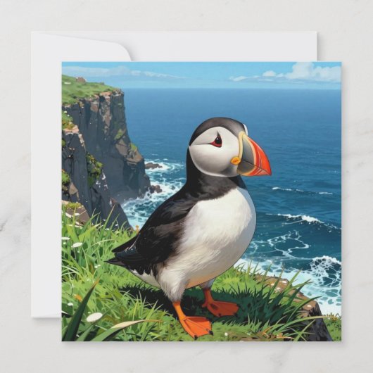 Carte Seaside Puffin Illustration | Blank (Devant)