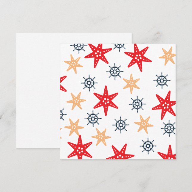 Carte Seastars et roues orientées aimant motif (Devant / Derrière)
