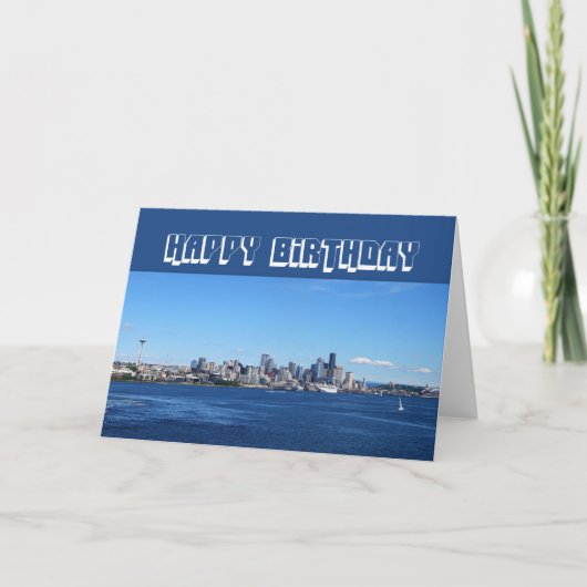 Carte Seattle Skyline Joyeux anniversaire (Devant)