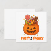 Carte Seau citrouille plein de sucré - Halloween (Devant / Derrière)