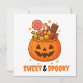 Carte Seau citrouille plein de sucré - Halloween (Devant)