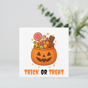 Carte Seau citrouille plein de sucré - Halloween