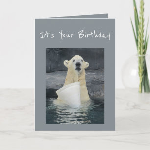 Carte Seau de plaisir d'ours polaire d'anniversaire Humo
