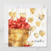 Carte Seau plein de Coeurs rouges et de Coeurs d'amour d (Devant)