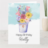 Carte seau plein de fleurs joyanniversaire (Devant)