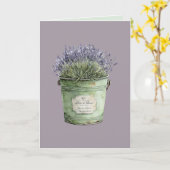 Carte Seau vert blanc Fleurs de lavande (Fleur jaune)