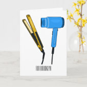 Carte Sèche-cheveux & lisseuse-cheveux illustration (Fleur jaune)