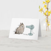 Carte Sèche lapin et souffleur (Fleur jaune)