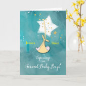 Carte Second Baby Boy Custom Names Baby Stars (Fleur jaune)