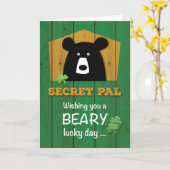 Carte Secret Pal Bear le jour de la Saint Patrick (Fleur jaune)