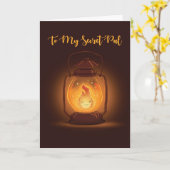 Carte Secret Pal Penser à vous au camp avec lanterne (Fleur jaune)