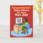 Carte Secrétaire asiatique ou assistant personnel. Nouve (Fleur jaune)