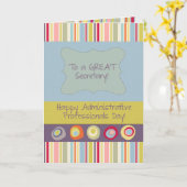Carte Secrétaire, Bonne Journée des professionnels admin (Fleur jaune)