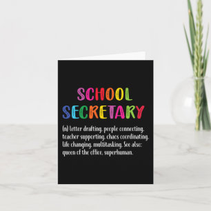 Carte Secrétaire Définition Secrétaire de l'école Équipe