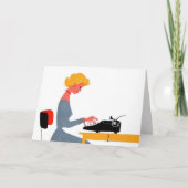 Carte Secrétaire rétro, Journée professionnelle administ (Devant)