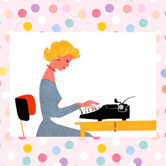 Carte Secrétaire rétro, Journée professionnelle administ