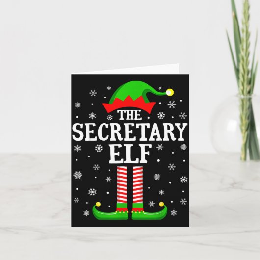 Carte Secretary Elf Funny Christmas Family Matching (Devant)