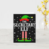 Carte Secretary Elf Funny Christmas Family Matching (Fleur jaune)