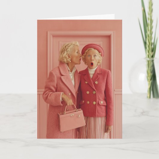 Carte Secrets roses et style surpris (Devant)