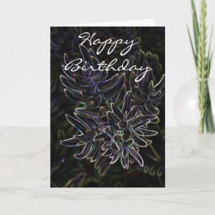 Carte Sedum de Succulent de joyeux anniversaire