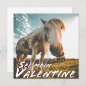Carte Sei mein Valentin mit schauenden Pferd (Devant / Derrière)