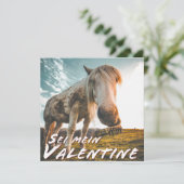 Carte Sei mein Valentin mit schauenden Pferd (Debout devant)