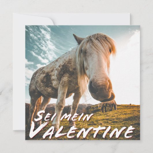 Carte Sei mein Valentin mit schauenden Pferd (Devant)