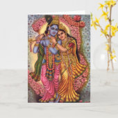 Carte Seigneur Krishna et Radha (Fleur jaune)