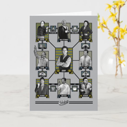Carte Seinfeld | Graphique de relation de caractère (Fleur jaune)