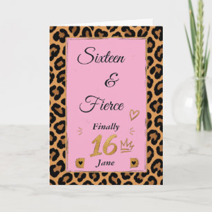 Carte Seize ans & Guépard Féroce Anniversaire Sweet 16